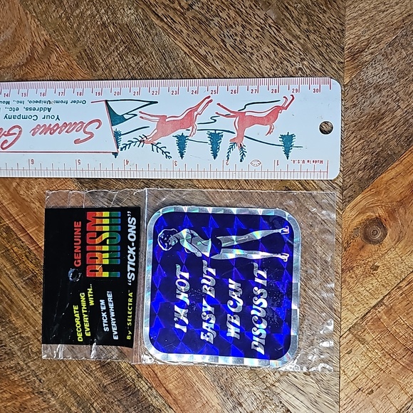Vintage Prism Sticker I'm Not Easy But We Can Discuss It with Girl - Picture 2 of 5
